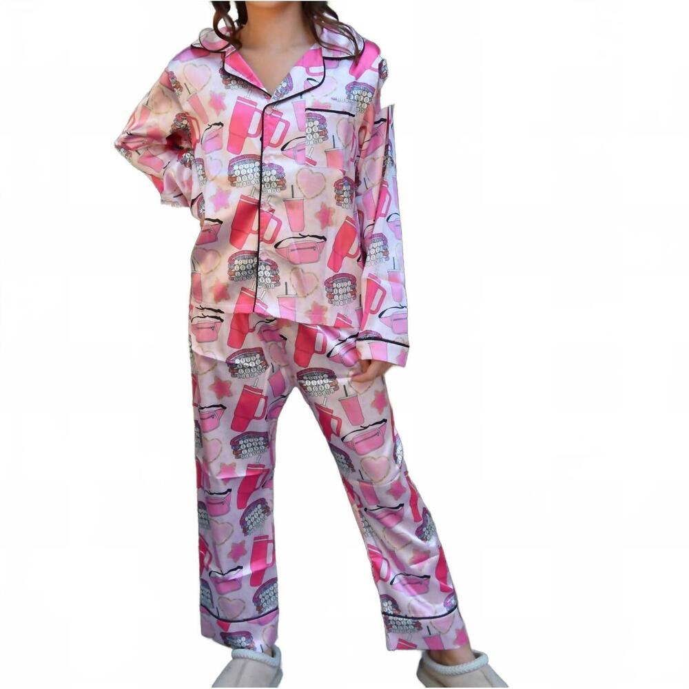 NEW MINI DREAMERS girl's trendy girl silky set in multi